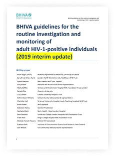 BHIVA guidelines for the routine investigation and monitoring of adult HIV-1-positive individuals (2019 interim update)