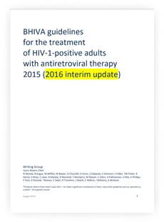 BHIVA guidelines for the treatment of HIV-1-positive 
adults with antiretroviral therapy 2015 (2016 interim update)